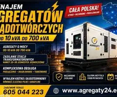 AGREGATY PRĄDOTWÓRCZE DO 700 kVA  - WYNAJEM - USŁUGI